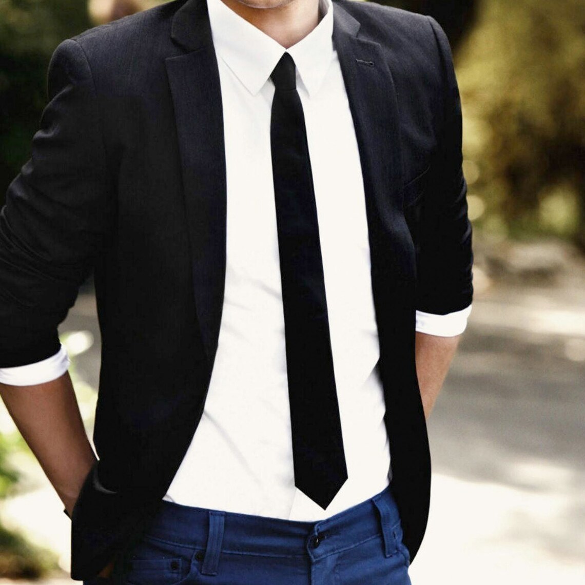 small black tie
