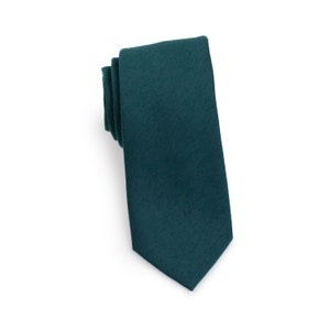 Forest Green Skinny Tie | Mens Slim Cut Necktie in Dark Forest Green