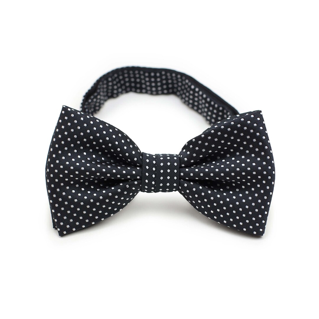 Black Bow Ties Pin Dot Bow Tie Black Black Pretied Bow Tie With Pin