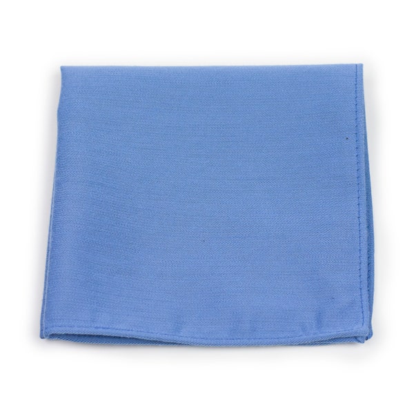 Hanky in Ash Blue | Solid Matte Blue Pocket Square | Grayish Blue Suit Hanky