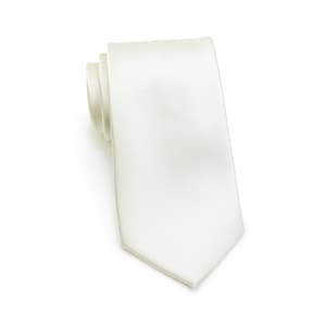 XL Cream Tie | Extra Long Mens Tie in Cream | Solid Colored Tie XL Length in Cream | Extra Long Cream Wedding Tie (fits men 6&#39;3&quot; or taller)