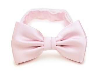 Blush Bow Tie | Wedding Bow Tie in Blush Pink - satin finish