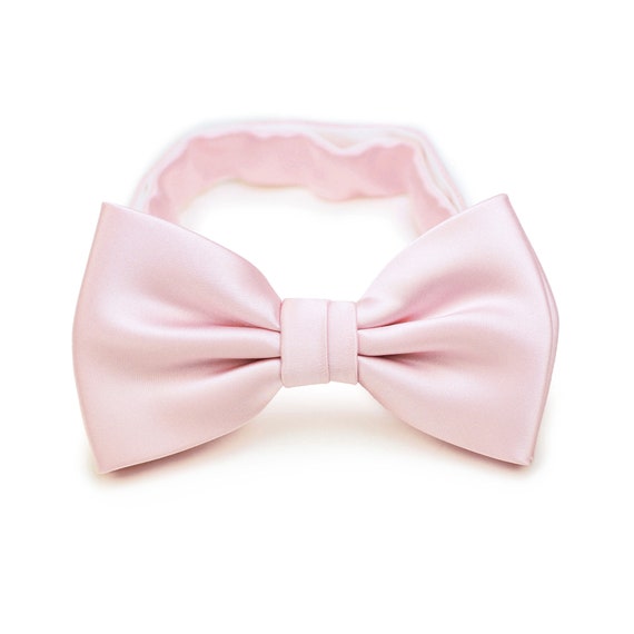 Blush Bow Tie Wedding Bow Tie in Blush Pink satin finish | Etsy