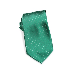 Polka Dot Necktie in Black | Modern Black Tie with Small Silver Polka Dots