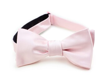 Blush Bow Tie (Self-Tied) | Wedding Bowtie in Blush Pink