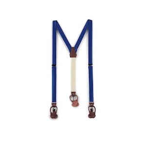 Royal Suspenders | Suspenders in Royal Blue | Mens Dress Suspenders in Bright Royal Blue | Formal Satin Finish Suspenders in Marine Blue
