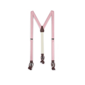 Petal Suspenders | Petal Pink Mens Suspenders | Wedding Suspenders in Solid Petal Pink | Adjustable Dress Suspenders in Bridal Petal Pink
