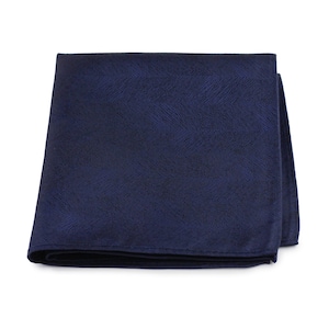 Dark Navy Hanky | Woodgrain Design Suit Pocket Square in Dark Navy
