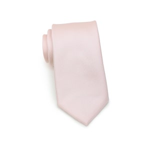 Peach Blush Necktie | Mens Tie in Peach Blush Pink | Neckties for Groom and Groomsmen in Peach Blush with Matte Finish