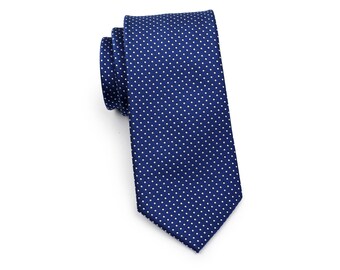 Royal Blue Skinny Tie | Mens Skinny Necktie in Royal Blue | Skinny Designer Tie with Pin Dot Pattern in Royal Blue - Slim Tie Width of 2.75"