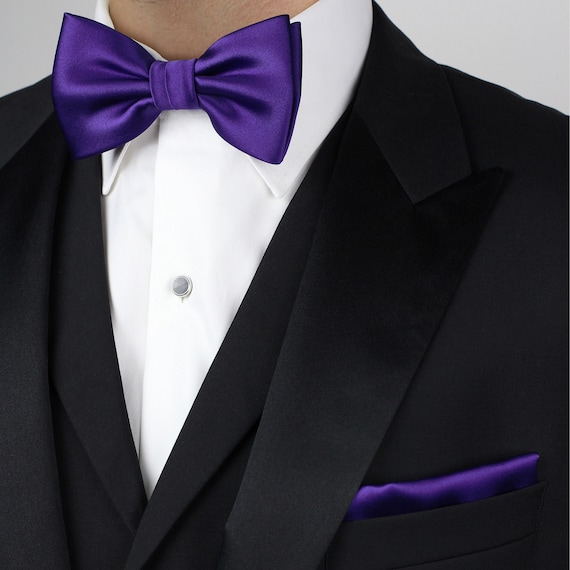 Regency Purple Bowtie Set | Bow Tie and Pocket Square in Regency Purple |  Formal Wedding Accessories in Regency (tie + Pocket Square) - Etsy