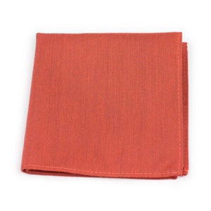 Pocket Square in Cinnamon | Matte Cinnamon Orange Mens Suit Hanky