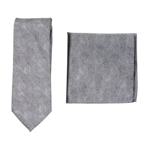 Woodgrain Texture Tie in Graphite Gray Modern Graphite Gray Mens Wedding Necktie image 2