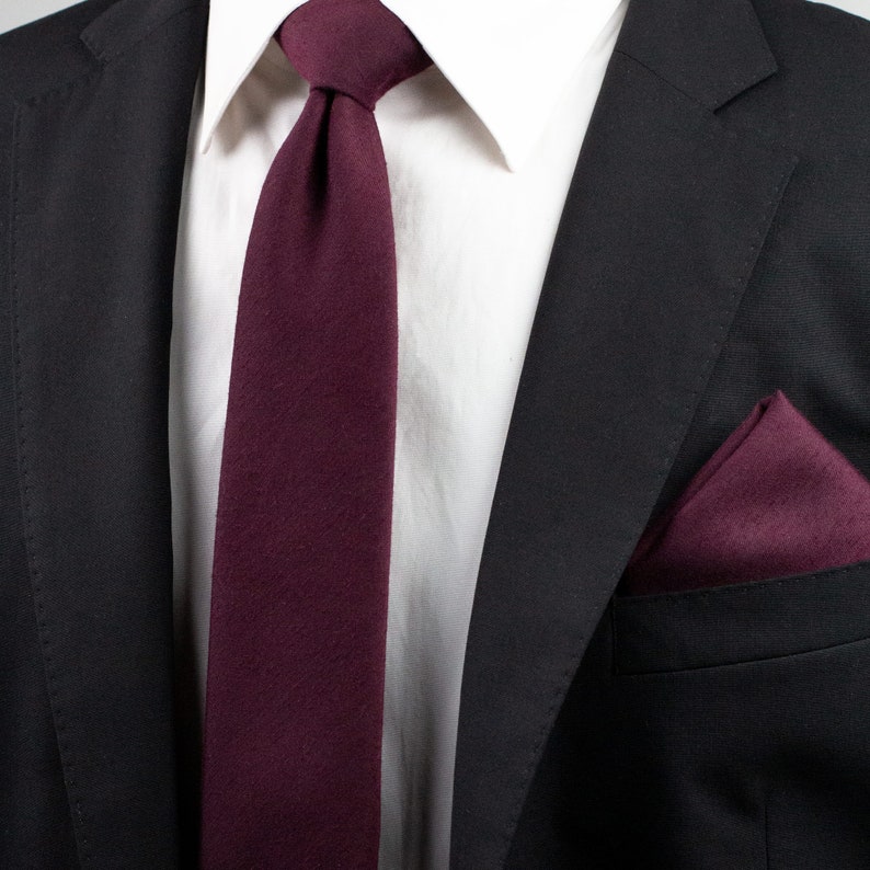 burgundy slim tie