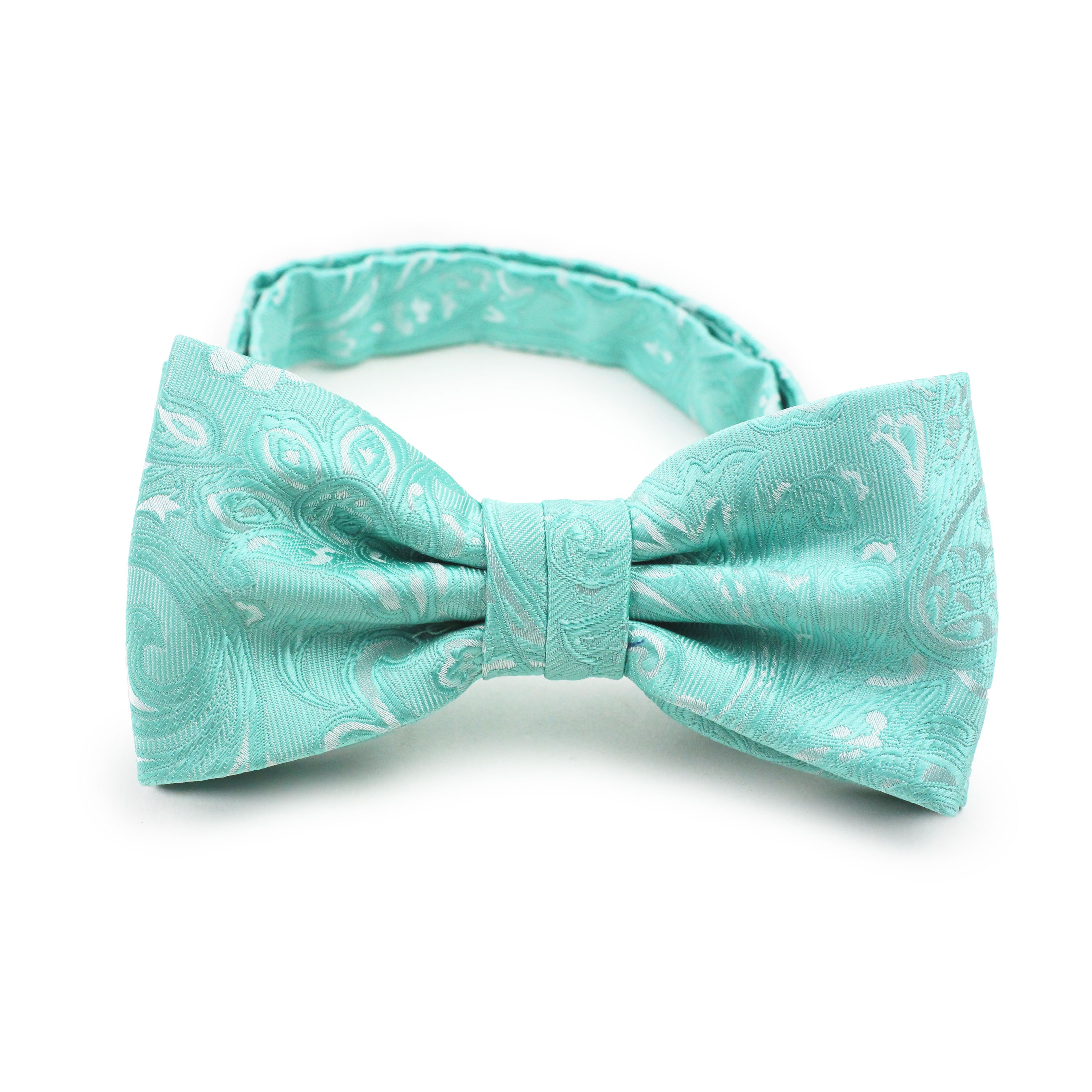 Aqua Bow Tie Wedding Bow Tie in Aqua Paisley Design - Etsy