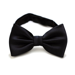 Black Tie Formal Black Necktie in Satin Finish Solid Color Tie in Black ...