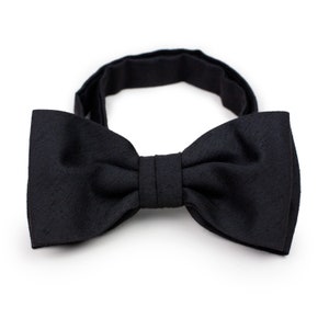 Solid Matte Black Bow Tie | Stylish Men's Bow Tie in Matte Black Finish