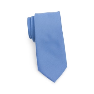 Skinny Tie in Grayish Blue | Slim Cut Matte Woven Formal Tie in Ash Blue