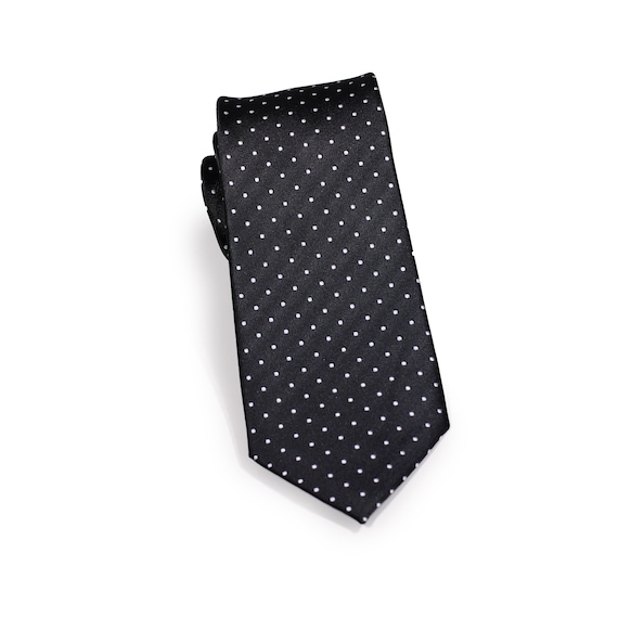 Black Polka Dot Tie Set Mens Necktie Pocket Square Set in Black and Silver Polka Dot Design Etsy Canada