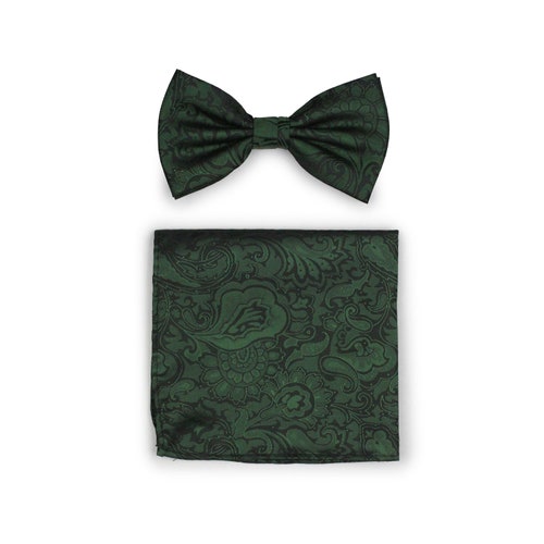 CROFT & BARROW MEN'S BOW TIE GREEN PAISLEY NEW WITH TAG 