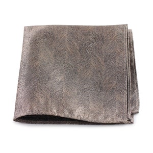 Bronze Gold Hanky | Woodgrain Design Suit Pocket Square in Bronze Gold