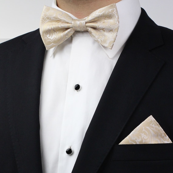 Cream bow sale tie