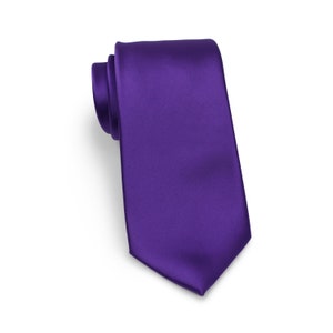 XL Regency Tie | Extra Long Tie in Regency Purple | Solid Color Regency Purple Men&#39;s Tie in XL Length for Big & Tall (fits men above 6&#39;3&quot;)