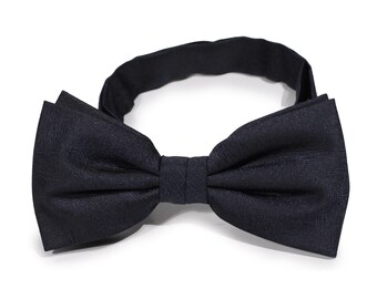 Bow Tie in Jet Black | Formal Jet Black Woodgrain Texture Mens Bow Tie