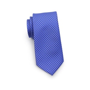 Horizon Blue Skinny Tie | Mens Skinny Necktie in Horizon Blue | Pin Dot Design Neck Tie in Horizon Blue in Modern Slim Cut-2,75 &quot;Breite