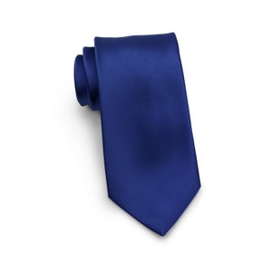 XL Royal Blue Tie | Extra Long Tie in Royal Blue | Solid Color Extra Long Men&#39;s Tie in Royal Blue | XXL Sized Necktie in Royal Blue