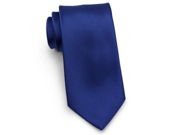 XL Royal Blue Tie | Extra Long Tie in Royal Blue | Solid Color Extra Long Men's Tie in Royal Blue | XXL Sized Necktie in Royal Blue