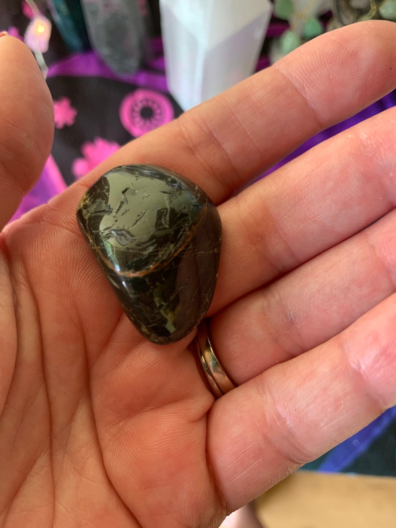 Powerful Protection! Brazil-RARE Black Tourmaline Premium Authentic Tumbled Crystals with Red Hematite Inclusions