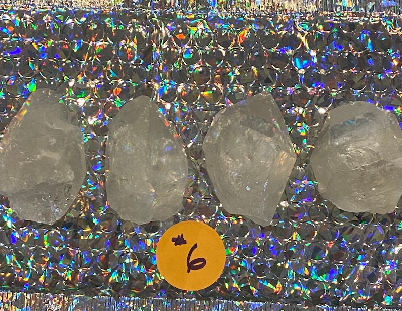 From Brazil MEDIUM Clear Quartz Crystal Points-1-12\u201d-2\u201d LOT of 4