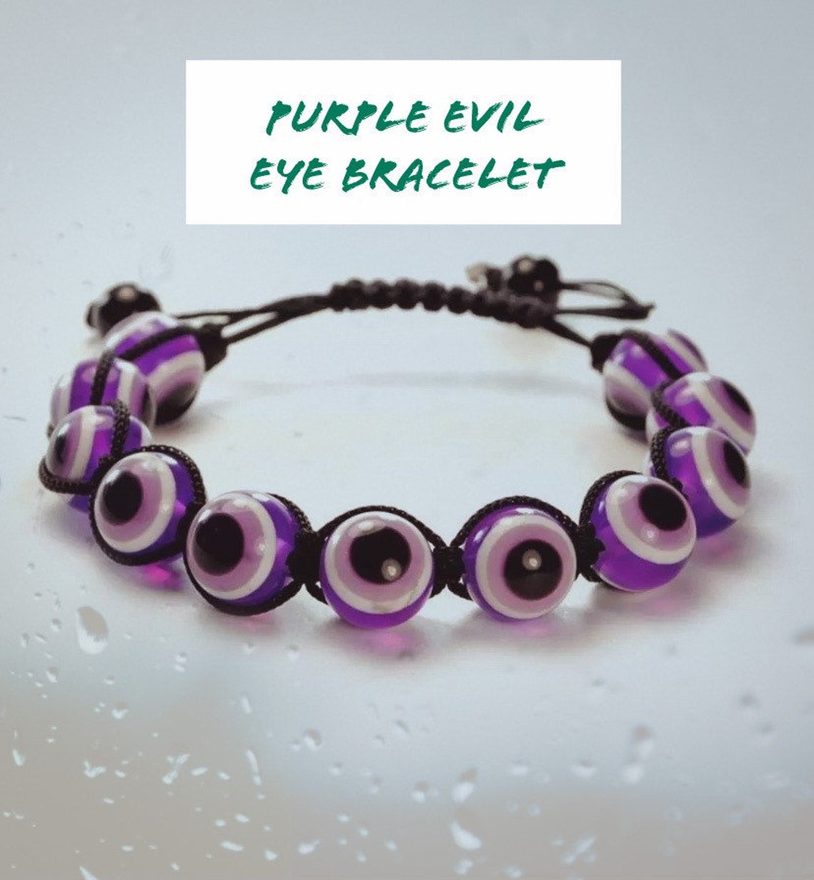 Evil Eye Protection Bracelet Beautiful 12mm Adjustable Etsy