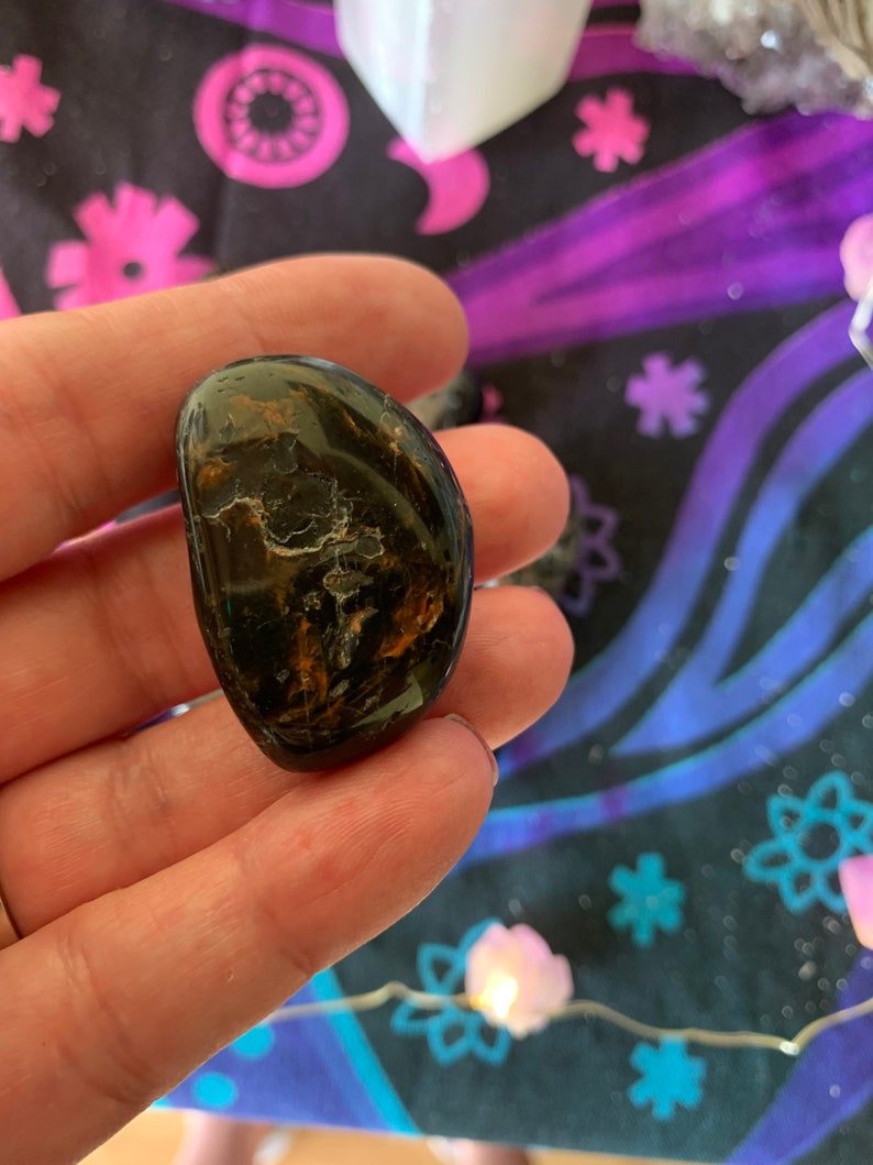 Powerful Protection! Brazil-RARE Black Tourmaline Premium Authentic Tumbled Crystals with Red Hematite Inclusions