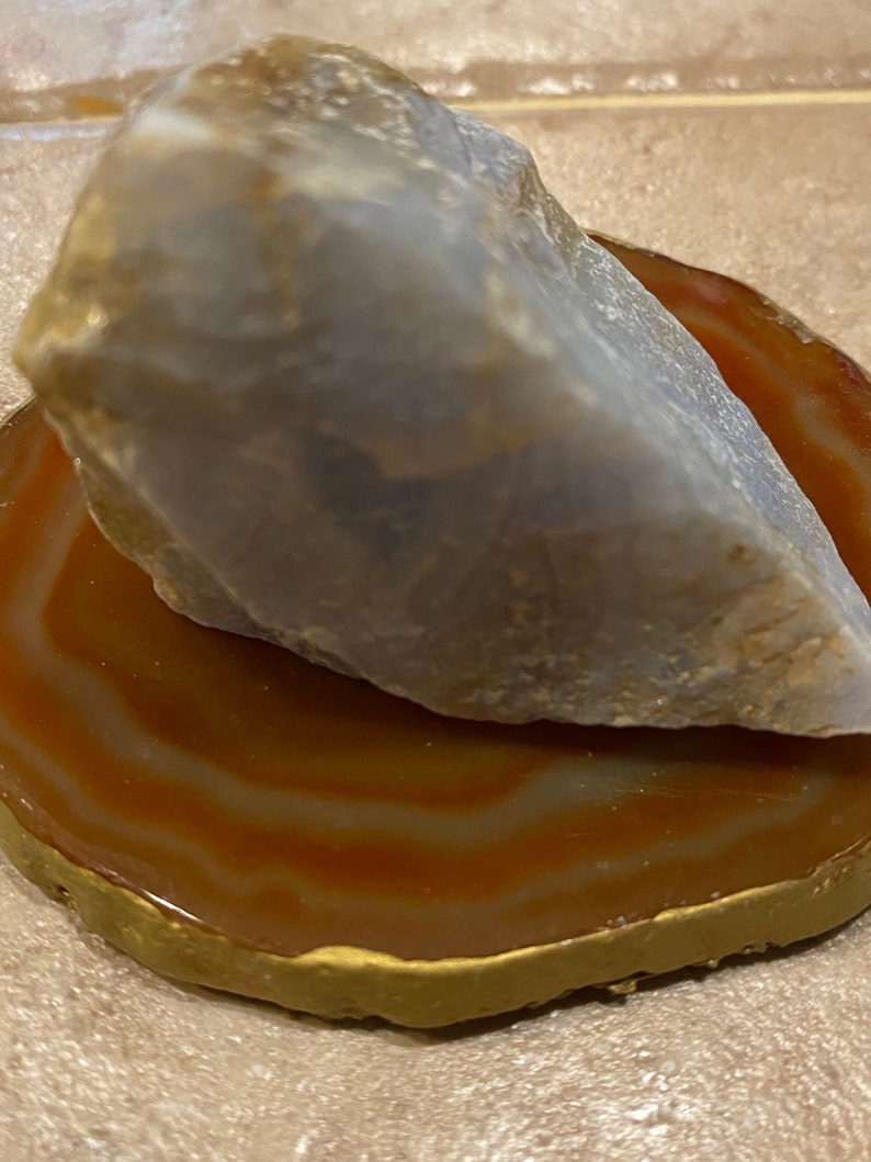 Blue Lace Agate Chunk-RAW and Beautiful ! Excellent Stress Reliever!!