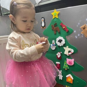 Felt Christmas Tree With Magnets Baby Christmas Gift | Personalized Montessori Felt Christmas Tree with Christmas ornaments | Christmas tree