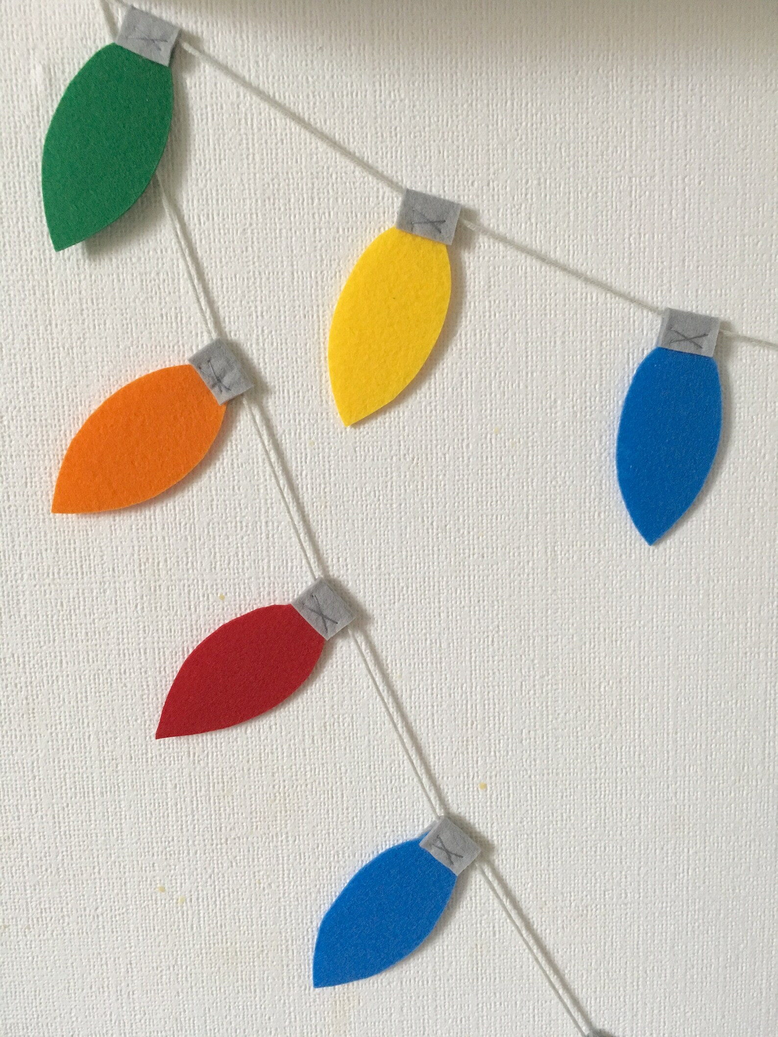 Felt Christmas Fairy Lights Garland Coloured Light Decoration Etsy
