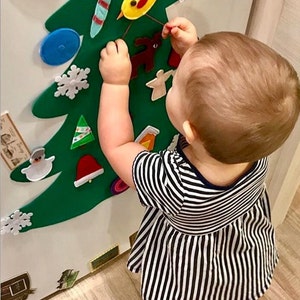 Felt Christmas tree for toddlers, Christmas tree for kids,  Felt ornaments for christmas tree, Personalized gift for toddlers