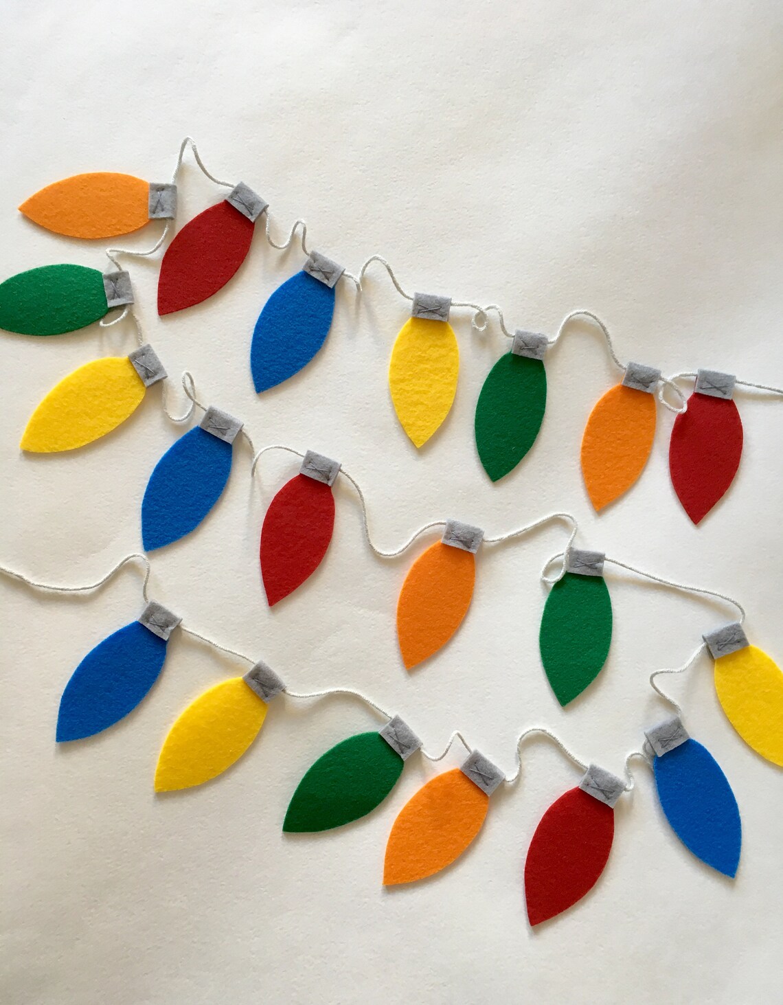 Felt Christmas Fairy Lights Garland Coloured Light Decoration Etsy