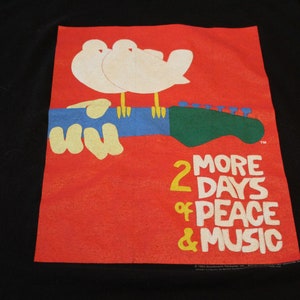 Vintage Woodstock 1994 T Shirt Concert Heren XL Peace Music Lover Zwart Dual Side