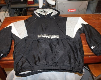 Vintage 90s Starter Chicago White Sox Quarter Zip Puffer Jacket Large MLB