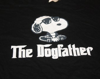 Vintage Charlie Brown Snoopy Peanuts The Dogfather Cartoon T-Shirt Size Medium
