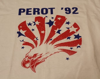 Vintage Ross Perot 1992 Campaign White T Shirt - Large