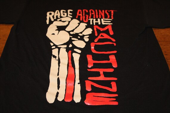 Black Rage Against the Machine Fist T Shirt - Medi