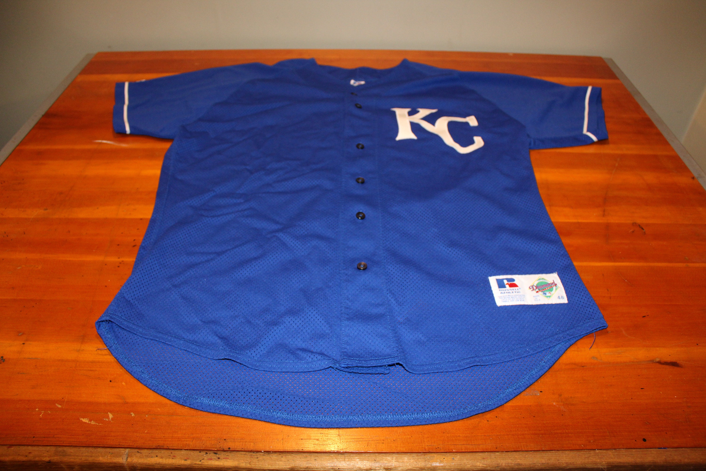 AUTHENTIC RUSSELL ATHLETIC KANSAS CITY ROYALS BLUE ALTERNATE BASEBALL JERSEY