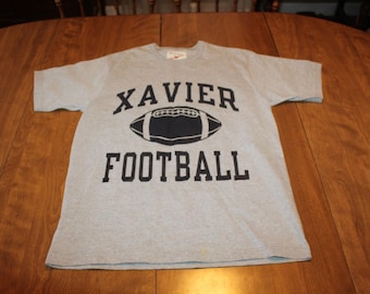 Xavier University Football T Shirt - Gray - Champion - Medium