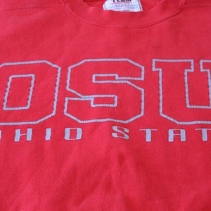 Vintage OSU Ohio State Buckeyes Red Crew Neck Sweatshirt - XL