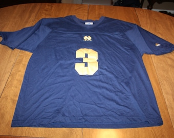 Vintage Adidas Notre Dame Fighting Irish Short Sleeve College Football Jersey Shirt Size Large