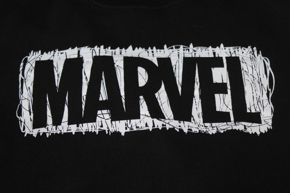 Vintage Marvel Sweatshirt Pullover Crewneck Black… - image 4